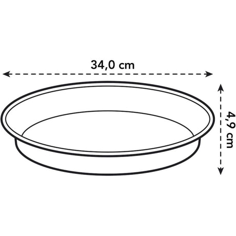 Elho 34cm Living Black Green Basics Saucer - Old Railway Line Garden Centre