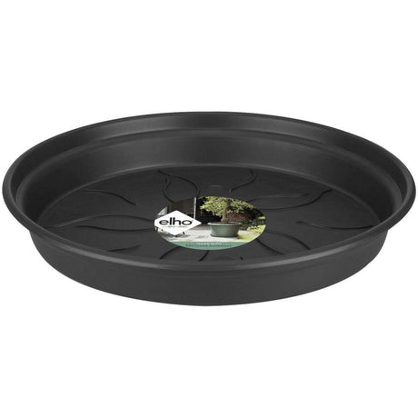 Elho 34cm Living Black Green Basics Saucer - Old Railway Line Garden Centre