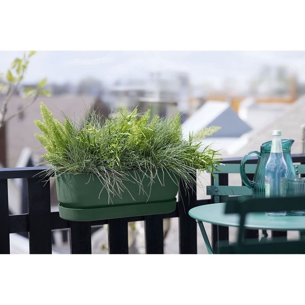 Elho 52cm Leaf Green Greenville Easy Balcony Planter - Old Railway Line Garden Centre