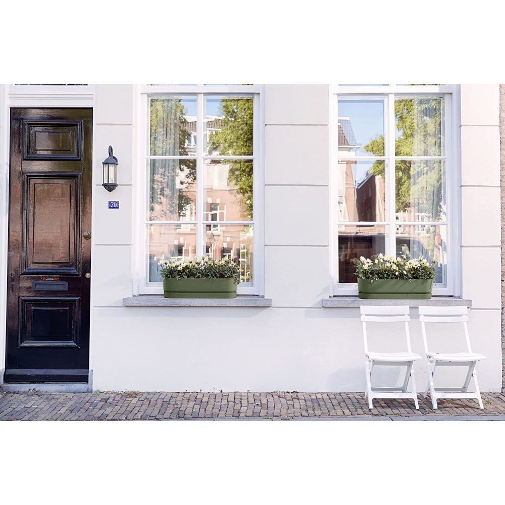 Elho 70cm Leaf Green Greenvillle Long Trough Planter - Old Railway Line Garden Centre