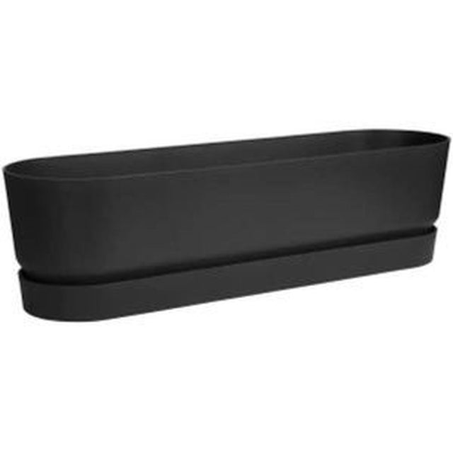 Elho 70cm Living Black Greenvillle Trough Long - Old Railway Line Garden Centre