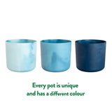 Elho Ocean Collection Atlantic Blue Recycled Waste Round Indoor Pot 18cm - Old Railway Line Garden Centre