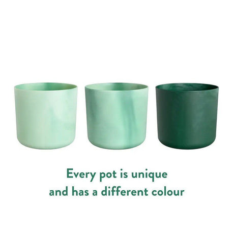 Elho Ocean Collection Pacific Green Recycled Waste Round Indoor Pot 22cm - Old Railway Line Garden Centre