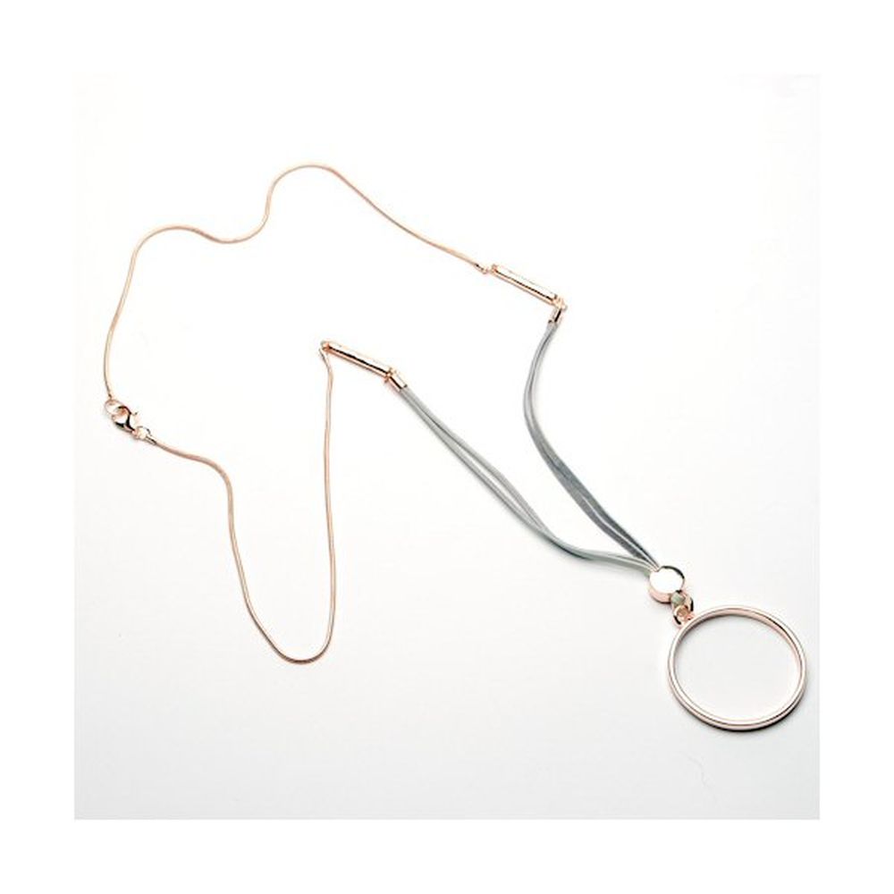 Eliza Gracious Circle Pendant Leather & Snake Chain - Pale Rose - Old Railway Line Garden Centre