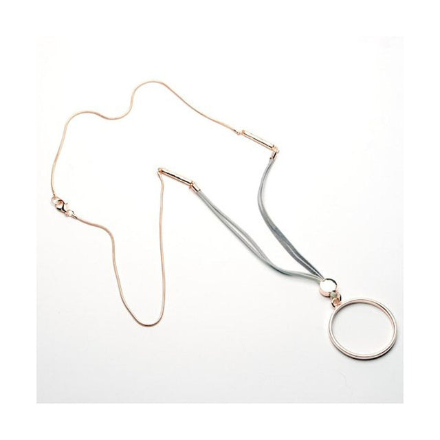 Eliza Gracious Circle Pendant Leather & Snake Chain - Pale Rose - Old Railway Line Garden Centre