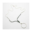 Eliza Gracious Circle Pendant Leather & Snake Chain - Silver/Grey - Old Railway Line Garden Centre