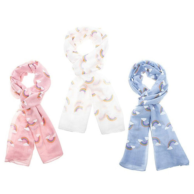 Equilibrium One Size Colourful Rainbow Print Scarf (Choice of 3) - Old Railway Line Garden Centre
