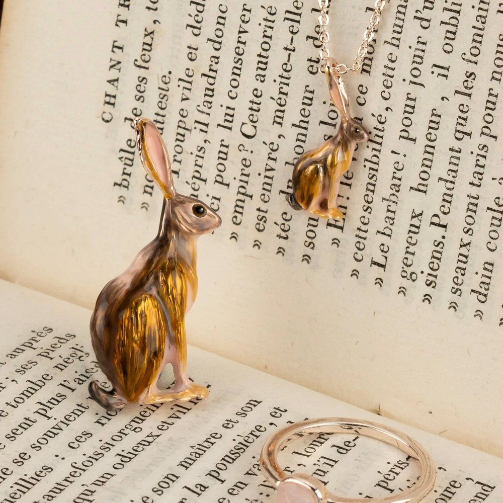 Fable England 41cm Gold Plated Hare Necklace - Old Railway Line Garden Centre