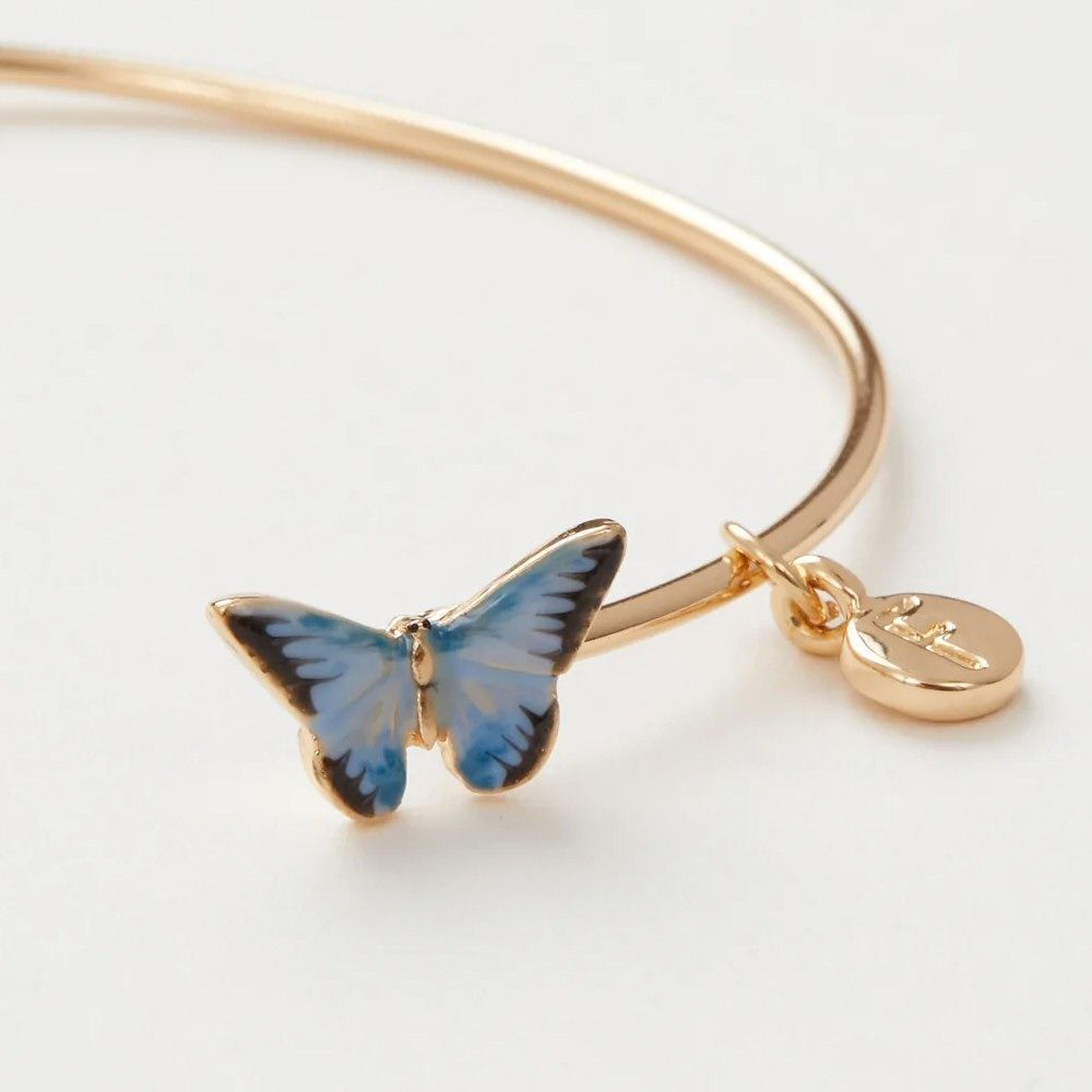 Fable England 7cm Gold Plated Butterfly Bangle - Old Railway Line Garden Centre