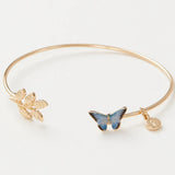 Fable England 7cm Gold Plated Butterfly Bangle - Old Railway Line Garden Centre