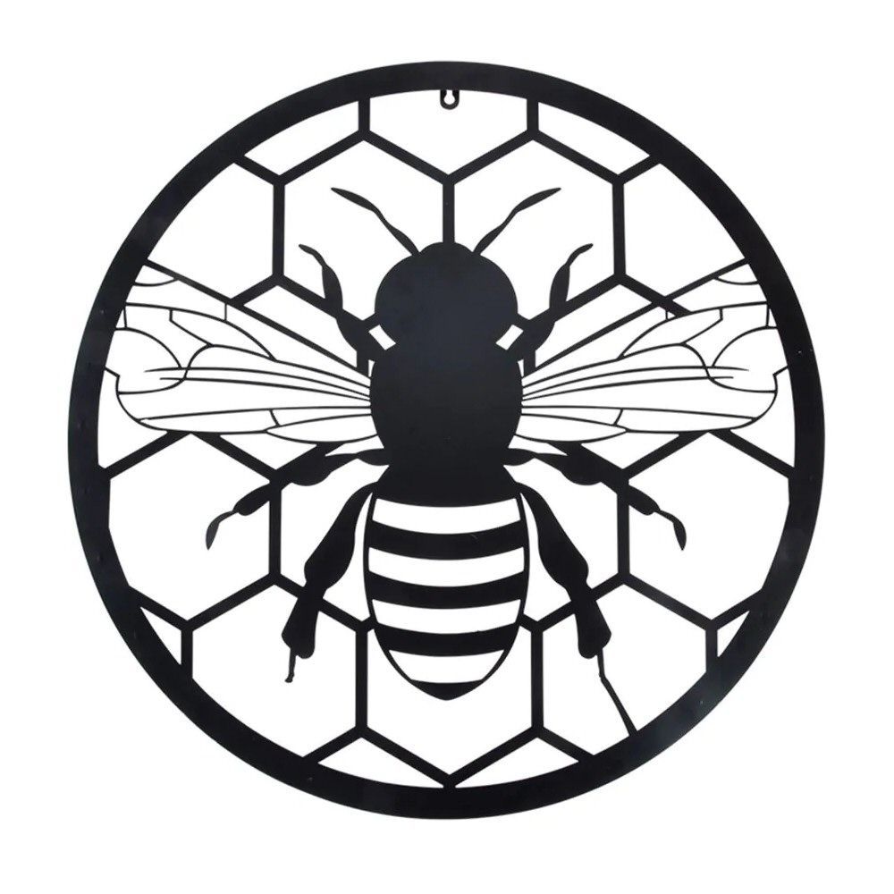 Fallen Fruits 60cm Round Bee Metal Wall Art - Old Railway Line Garden Centre