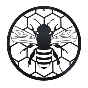 Fallen Fruits 60cm Round Bee Metal Wall Art - Old Railway Line Garden Centre