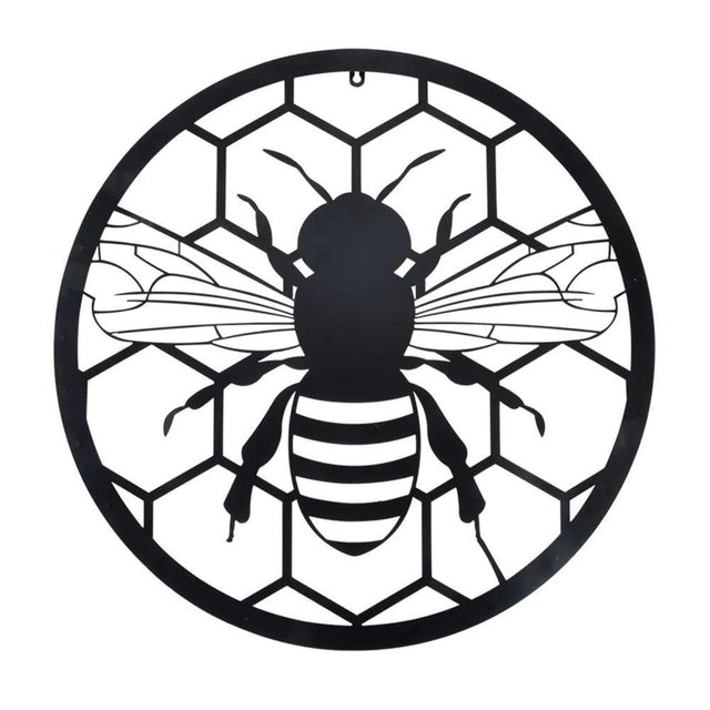 Fallen Fruits 60cm Round Bee Metal Wall Art - Old Railway Line Garden Centre