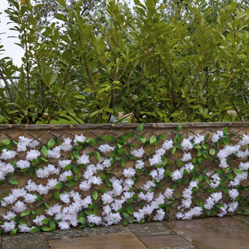 Faux Decor 1.8 x 0.6m Artificial Cherry Blossom Expandable Trellis - Old Railway Line Garden Centre