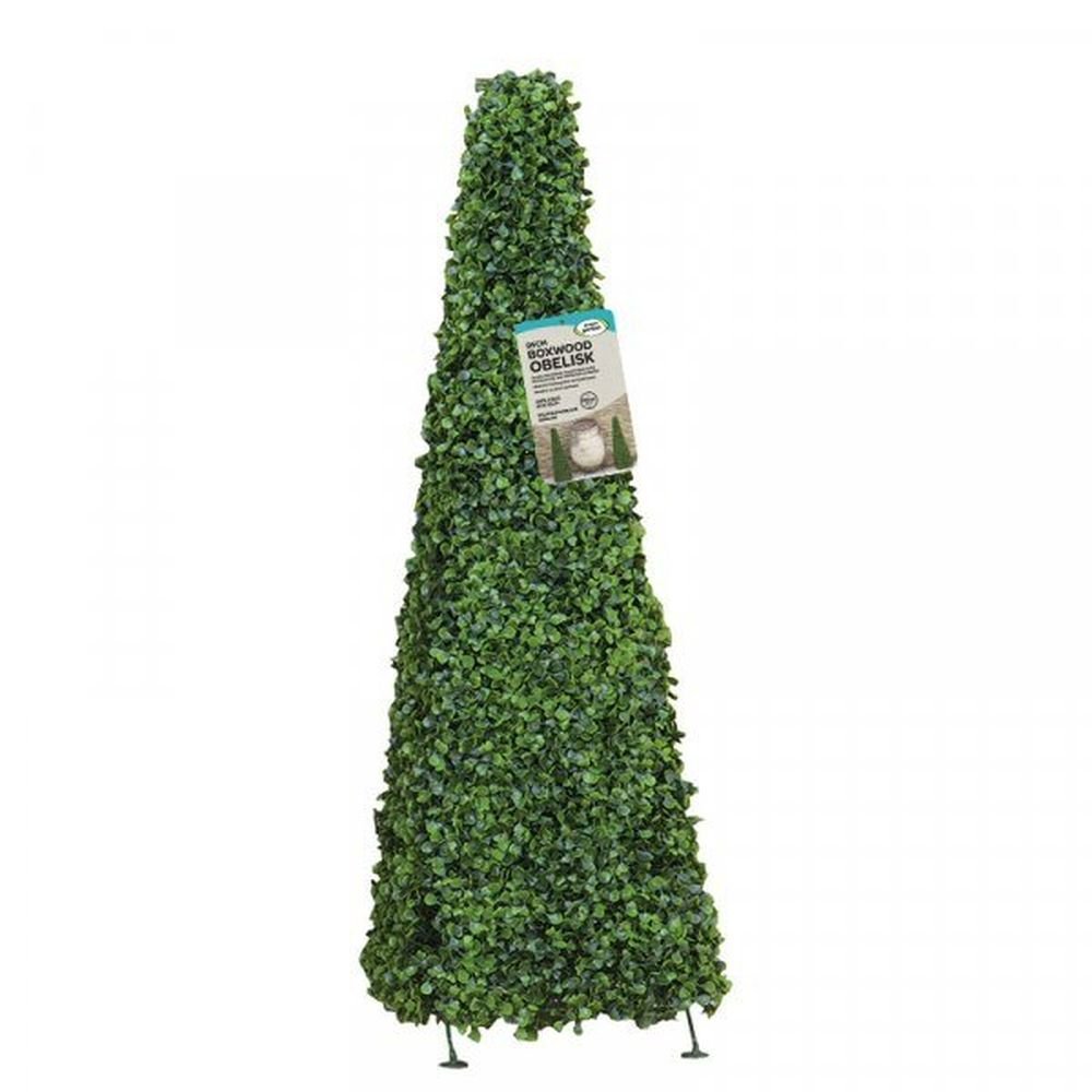 Faux Decor 90cm Artificial Boxwood Obelisk - Old Railway Line Garden Centre
