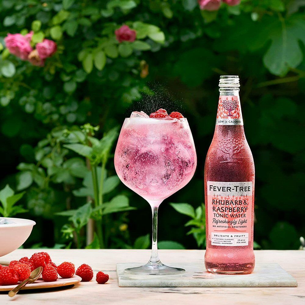 Fever Tree Raspberry Fever-Tree 500ml Refreshingly Light Rhubarb & Raspberry Tonic Water ...