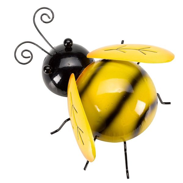 Flamboya 18cm Large Bee Metal Wall Hanger - Old Railway Line Garden Centre