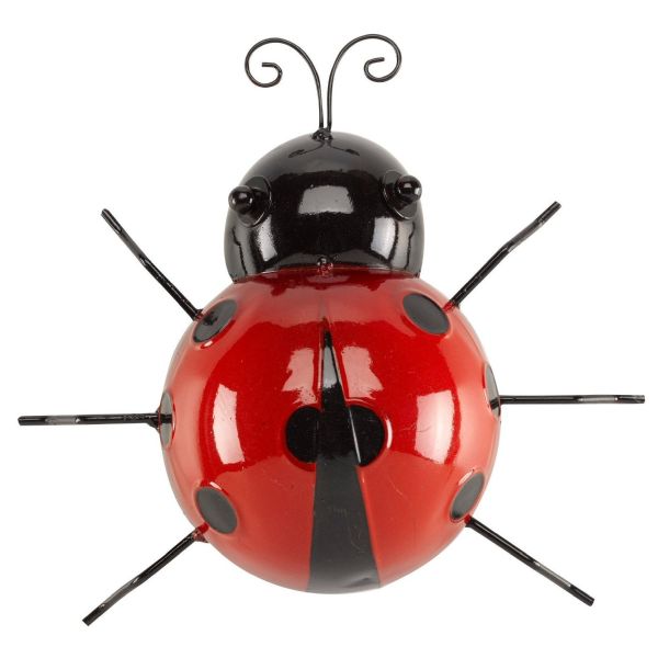 Flamboya 18cm Large Ladybird Metal Wall Hanger - Old Railway Line Garden Centre