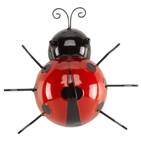 Flamboya 18cm Large Ladybird Metal Wall Hanger - Old Railway Line Garden Centre