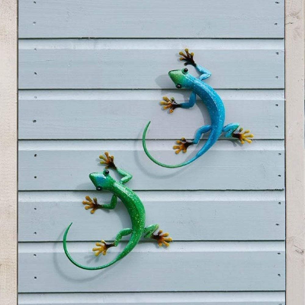 Flamboya 26cm Decorative Emerald Gecko Wall Hanger - Old Railway Line Garden Centre