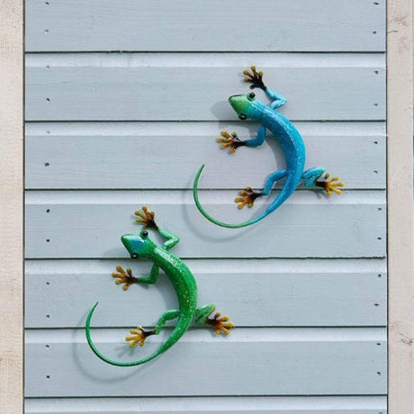 Flamboya 26cm Decorative Emerald Gecko Wall Hanger - Old Railway Line Garden Centre