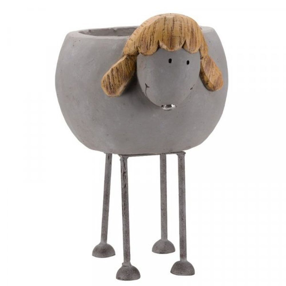Flamboya 33cm Woodstone Sheep Planter - Old Railway Line Garden Centre