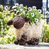 Flamboya 35cm Shelley Sheep Rattan Funimal Planter - Old Railway Line Garden Centre
