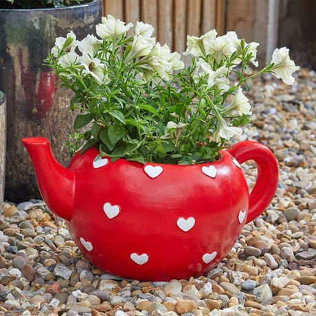 Flamboya 38cm Teapot Heart Planter - Old Railway Line Garden Centre