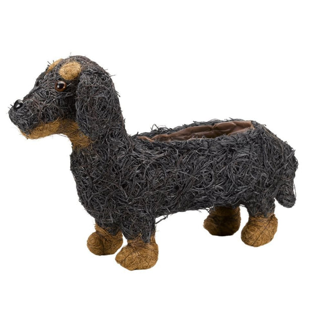 Flamboya 45cm Sausage Dog Rattan Planter - Old Railway Line Garden Centre