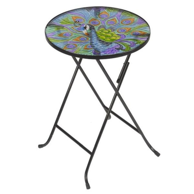 Flamboya 50cm Glass Peacock Table - Old Railway Line Garden Centre