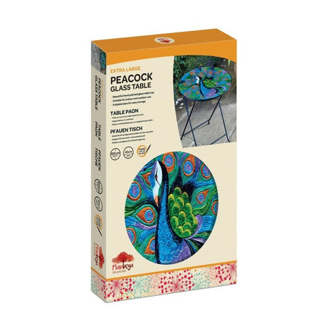 Flamboya 60cm Extra Large Glass Peacock Table - Old Railway Line Garden Centre