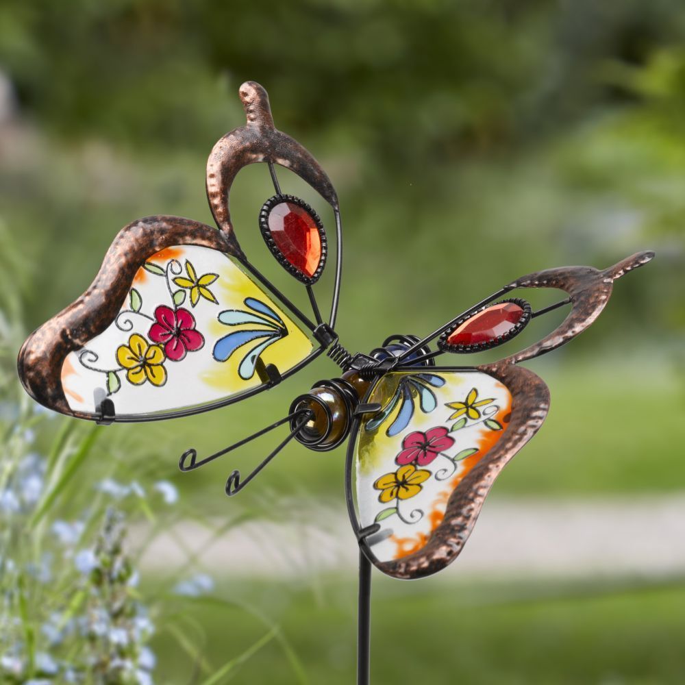Flamboya 87cm Butterfly Brilliance Border Stake (Choice of 2) - Old Railway Line Garden Centre