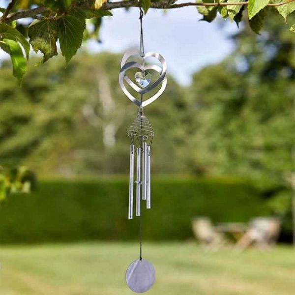 Flamboya Crystal Heart Wind Chime - Old Railway Line Garden Centre