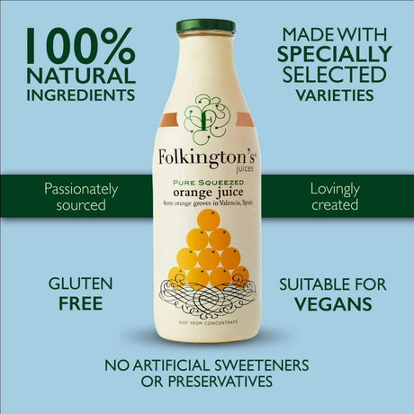 Folkington's 1 Litre Pure Squeezed Orange Juice - Old Railway Line Garden Centre