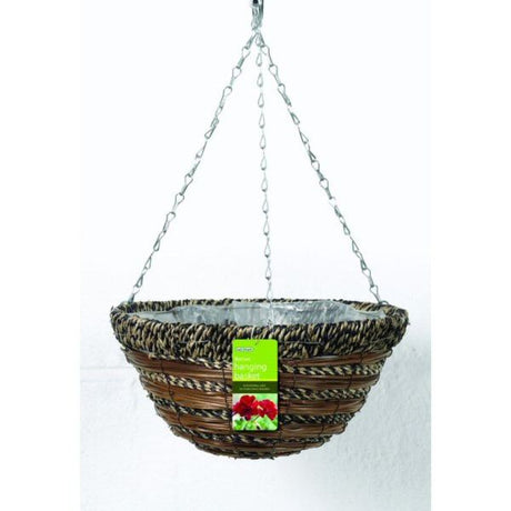 Gardman 35cm (14") Sisal Rope & Fern Hanging Basket - Old Railway Line Garden Centre