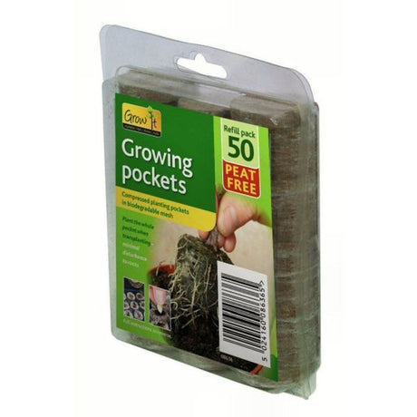 Gardman 3cm Growing Pockets - Peat Free Refill Pack (Pack of 50) - Old Railway Line Garden Centre