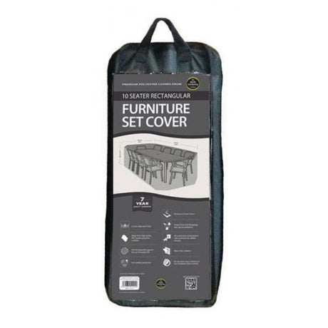 Garland Black 10 Seater Rectangular Set Cover - Old Railway Line Garden Centre
