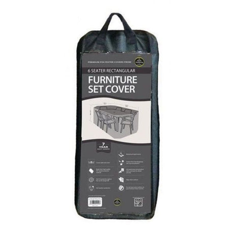 Garland Black 6 Seater Rectangular Furniture Set Cover - Old Railway Line Garden Centre