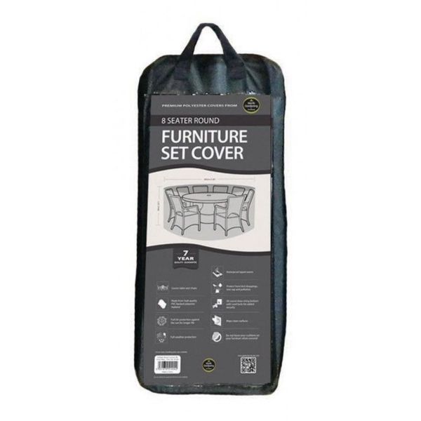 Garland Black 8 Seater Round Furniture Set Cover - W1404 - Old Railway Line Garden Centre