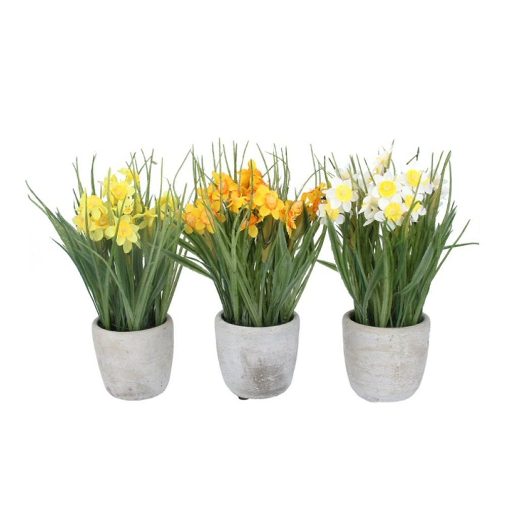 Gisela Graham 25cm Artificial Daffodil in Pot (Choice of 3) - Old Railway Line Garden Centre