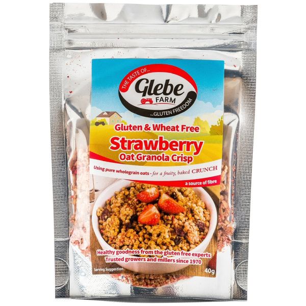 Glebe Farm 325g Gluten & Wheat Free Strawberry Oat Granola Crisp - Old Railway Line Garden Centre