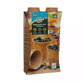 Gro - Sure 8cm Round Fibre Pots (Pack of 48) - Old Railway Line Garden Centre