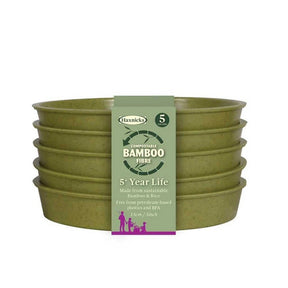 Haxnicks 13cm (5") Green Bamboo Saucers (Pack of 5) - Old Railway Line Garden Centre