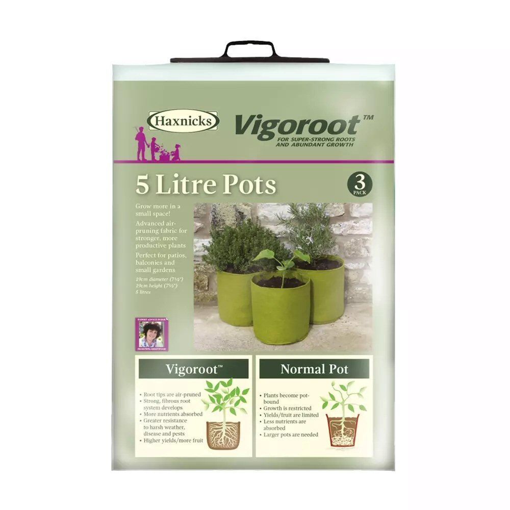 Haxnicks Vigoroot 5 Litres Green Pots (Pack of 3) - Old Railway Line Garden Centre