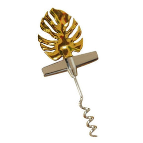 Hestia Stainless Steel Corkscrew with Monstera Handle - Old Railway Line Garden Centre