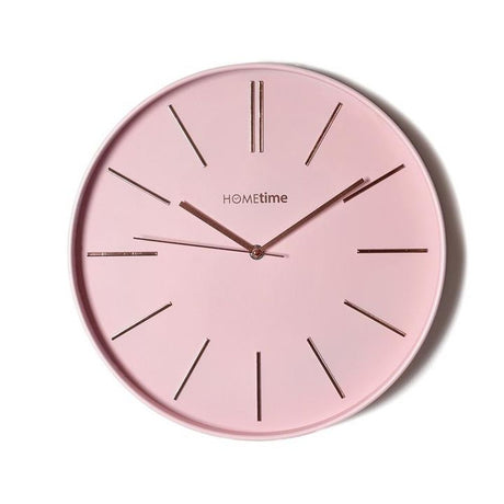 Hometime 14" Blush Pink Wall Clock with 3D Baton Dial - Old Railway Line Garden Centre