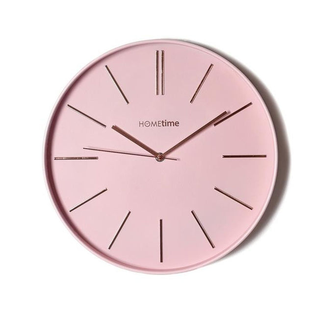 Hometime 14" Blush Pink Wall Clock with 3D Baton Dial - Old Railway Line Garden Centre