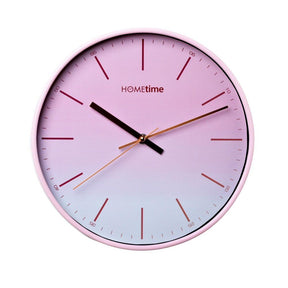 Hometime 30cm Ombre Blush Foil Numbers Round Wall Clock - Old Railway Line Garden Centre