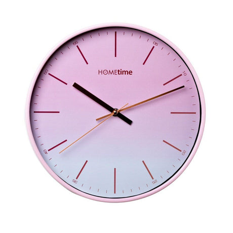 Hometime 30cm Ombre Blush Foil Numbers Round Wall Clock - Old Railway Line Garden Centre