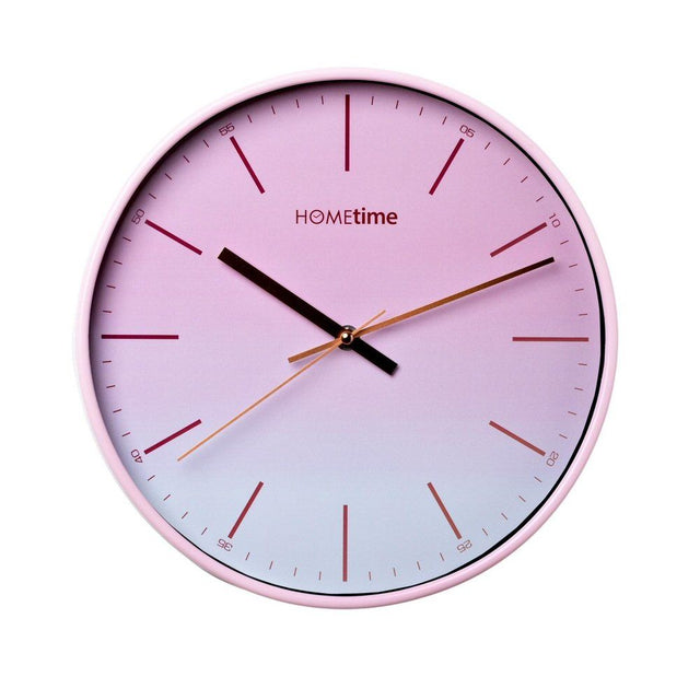 Hometime 30cm Ombre Blush Foil Numbers Round Wall Clock - Old Railway Line Garden Centre